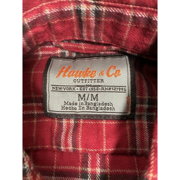 Hawke & Co Outfitters Flannel Shirt Plaid Medium NWT Mens Button Up 100% Cotton - Picture 8 of 9